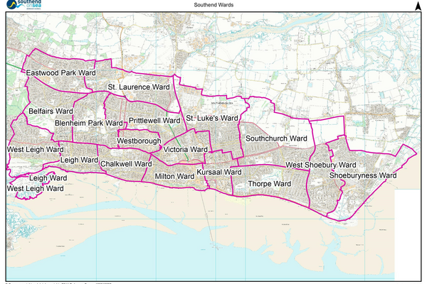 Map of Southend City Council Wards
